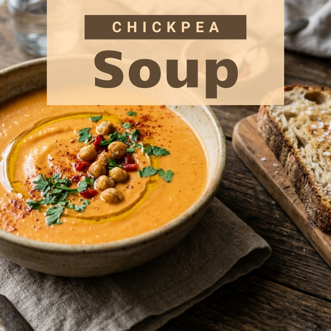 Chickpea, Garlic & Roasted Pepper Soup