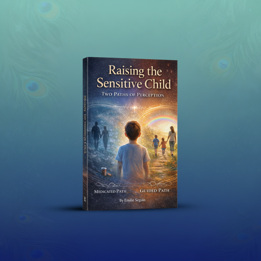 Raising The Sensitive Child book with peacock gradient background